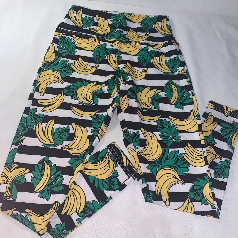 Tipsy Elves Women's Leggings Full Length banana Patterened Leggings Small summer